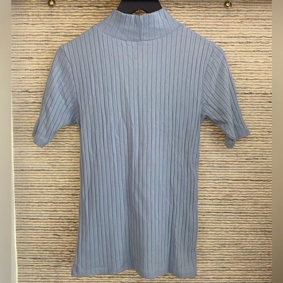 LOFT Ribbed Mock Neck Top - Picture 2 of 3